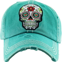 Turquoise skull hat