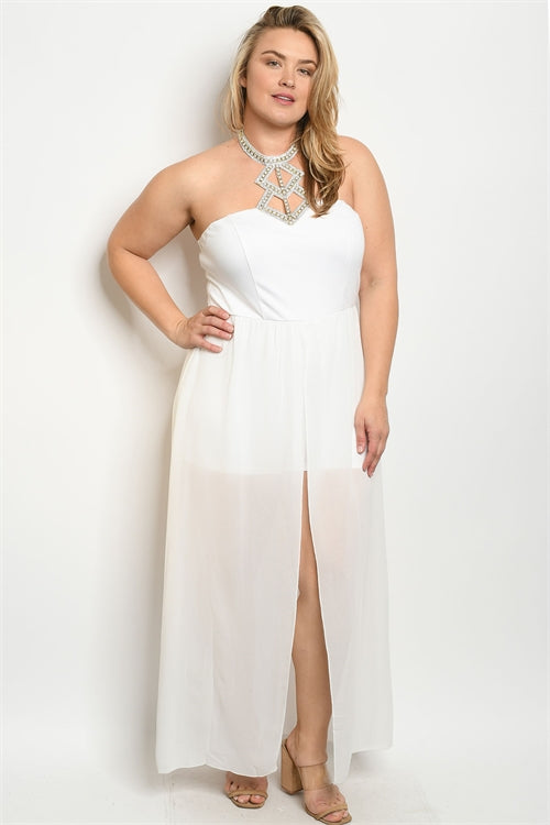 White Plus Size Jumpsuit