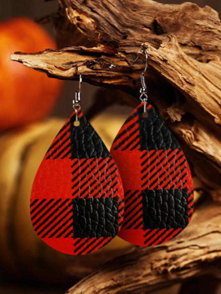 Plaid Drop Earrings