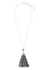 Green/Blue pendant tassel necklace